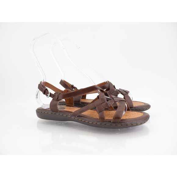 Born Kesia Women's Sandal Size 9 Strappy Gladiator Brown Flat Straps Vegan - Picture 1 of 10